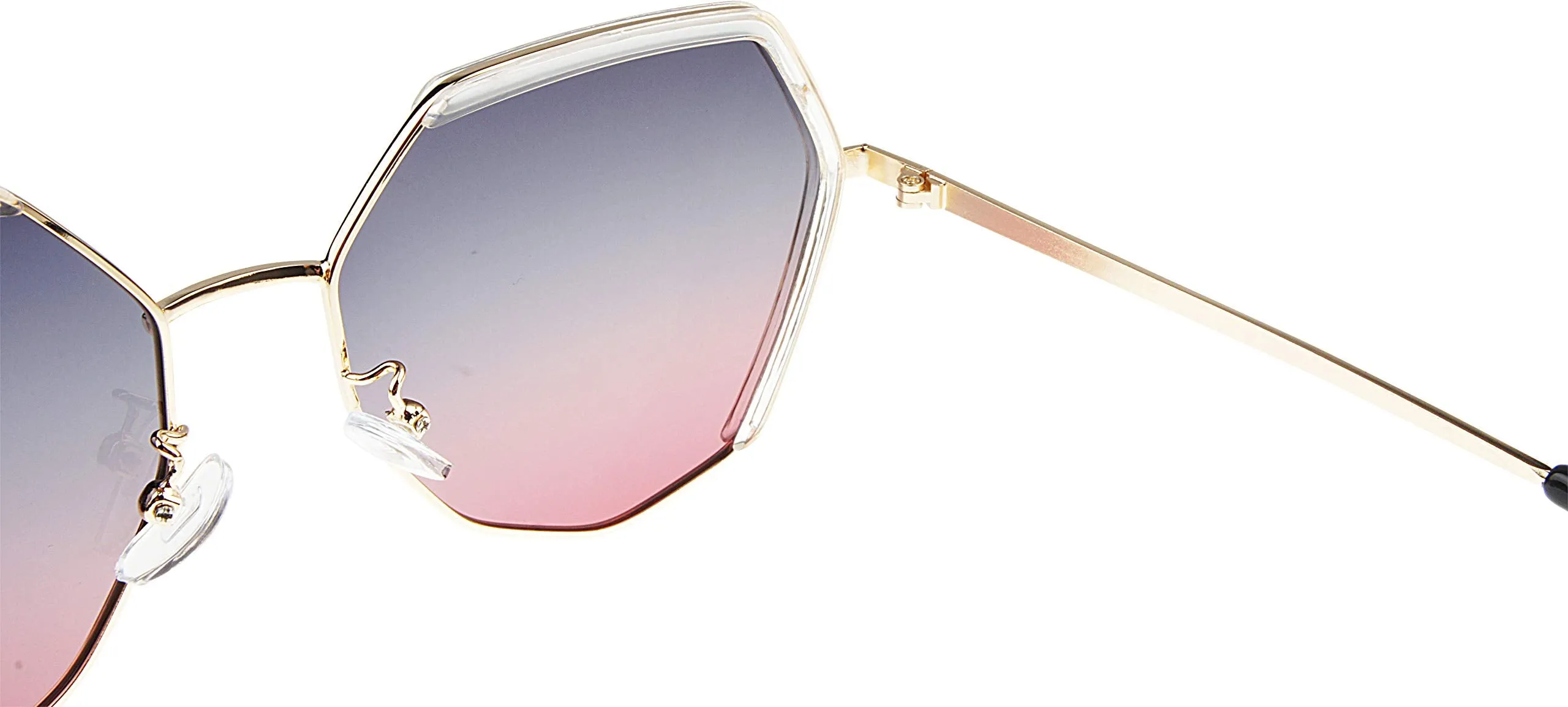 Retro Vintage Polygon Sunglasses for Women Metal Frame Shades