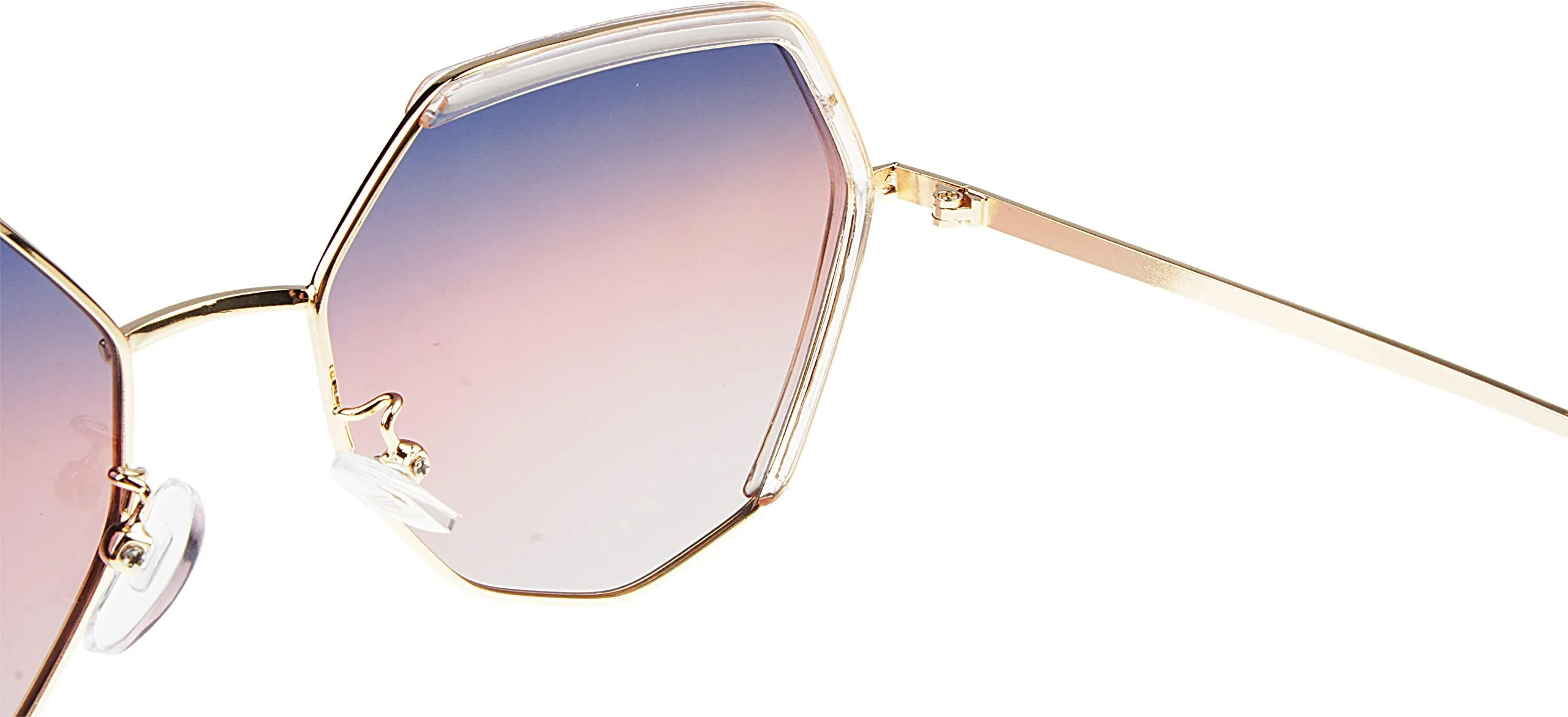 Retro Vintage Polygon Sunglasses for Women Metal Frame Shades