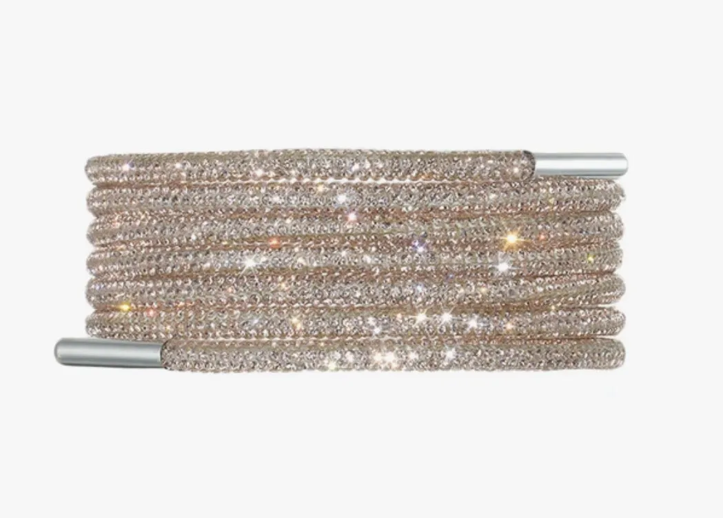 Rhinestone Shoelace Pair - Champagne