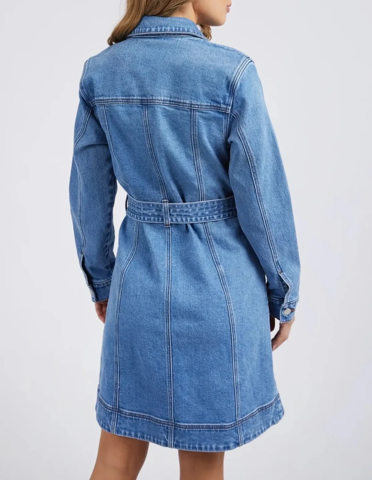 Riley Denim Dress - Mid Blue - Foxwood