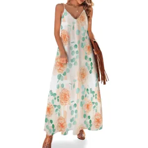 Rose Eucalyptus Spaghetti Strap Ankle-Length Dress Long dress