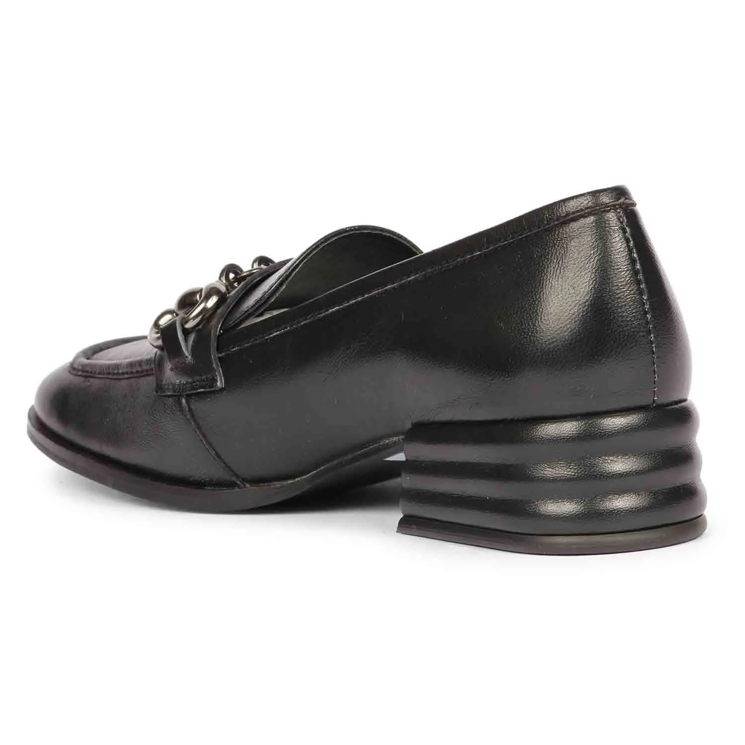 Saint Abelia Black Handcrafted Leather Moccasin