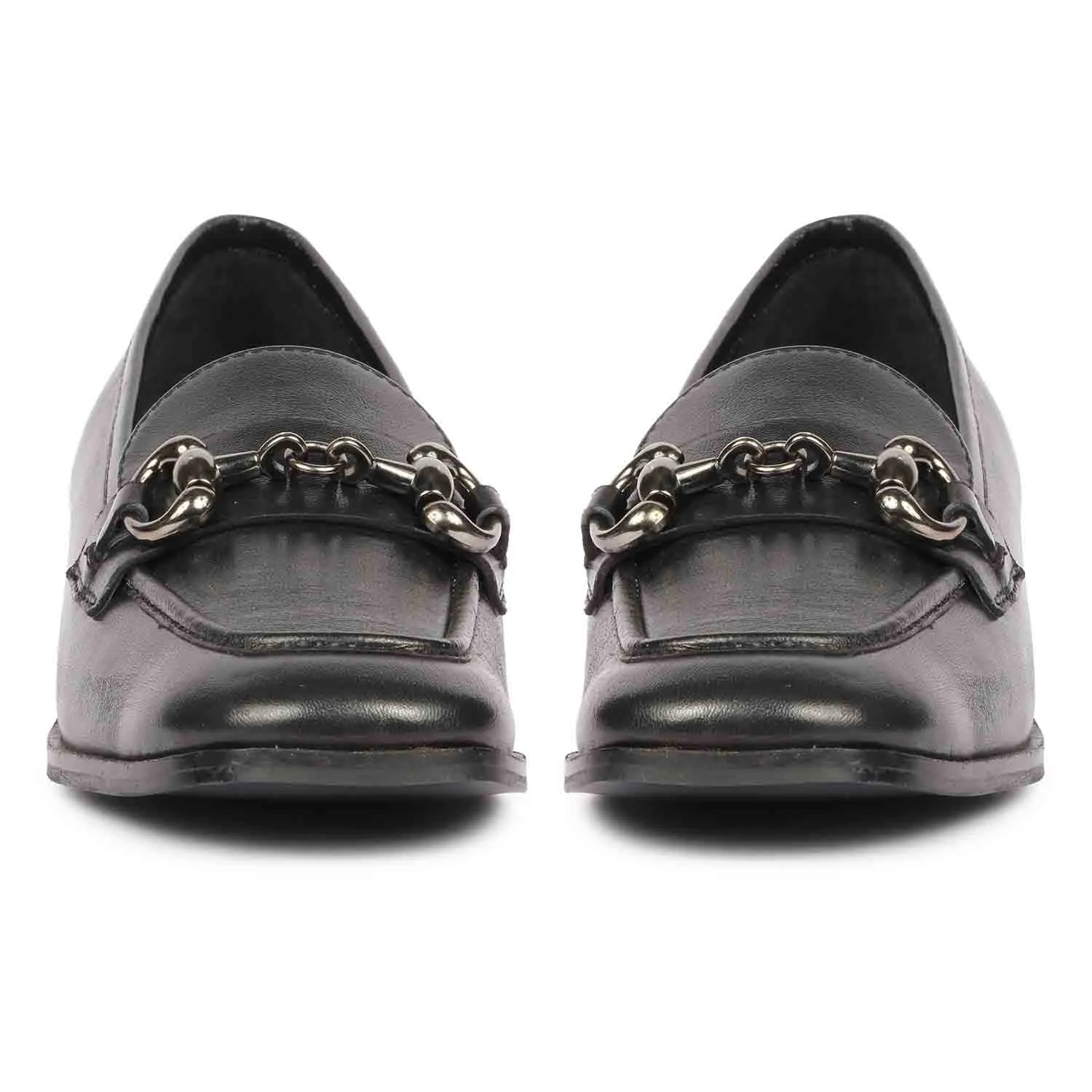 Saint Abelia Black Handcrafted Leather Moccasin