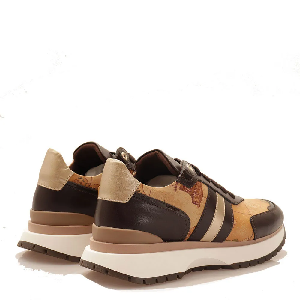 Scarpe Donna 1A Classe Alviero Martini Sneakers linea Geo Golden Flash stampa Geo Classic e Monogram 0732