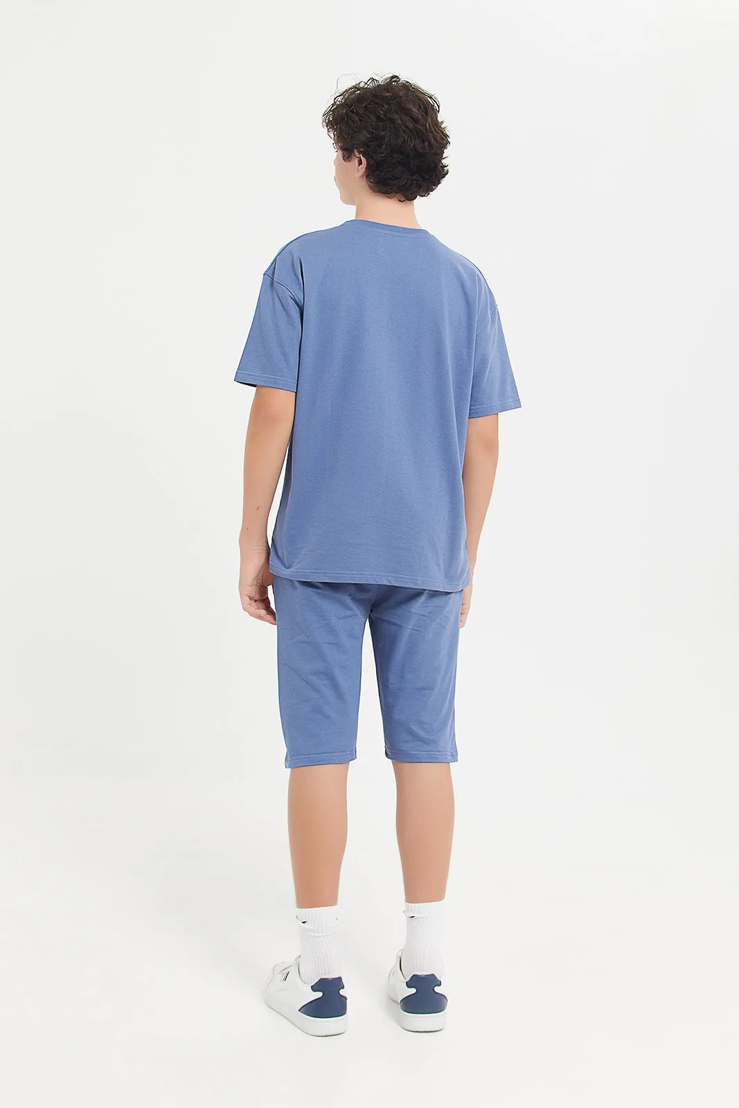 Senior Boys Blue Oversize Casual Set (2 Piece)