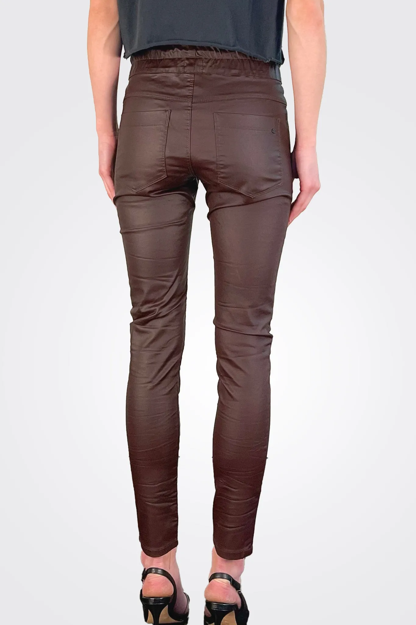 Shely Pants - Plum Burgundy Leather