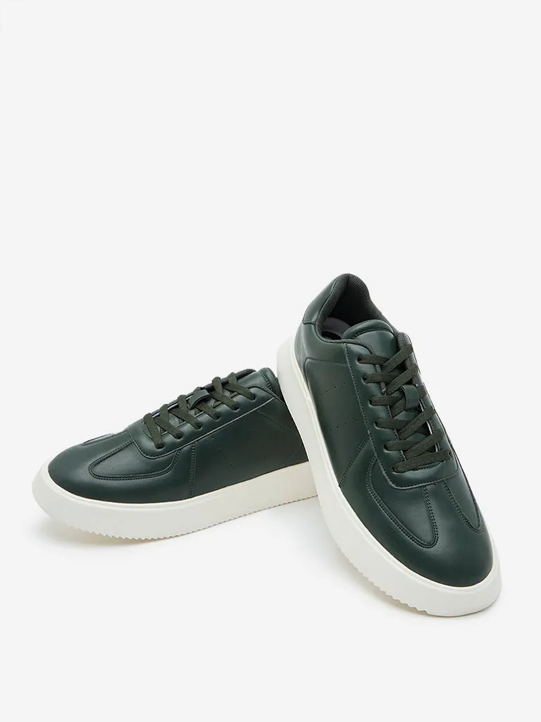 SOLEPLAY Olive Solid Lace-Up Sneakers