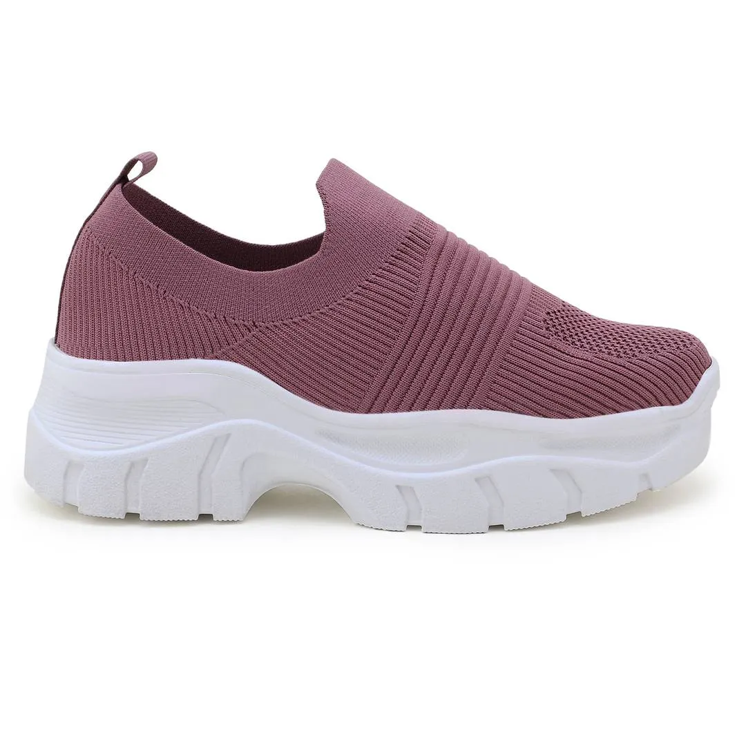 Stylish Pink Mesh Sports Shoes