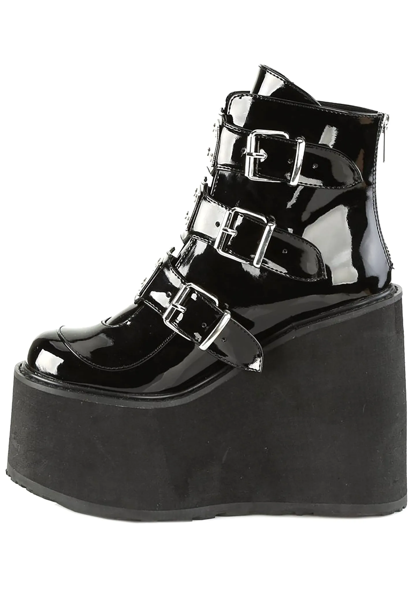 SWING 105 Dark Resistance Patent Black Platform Boots