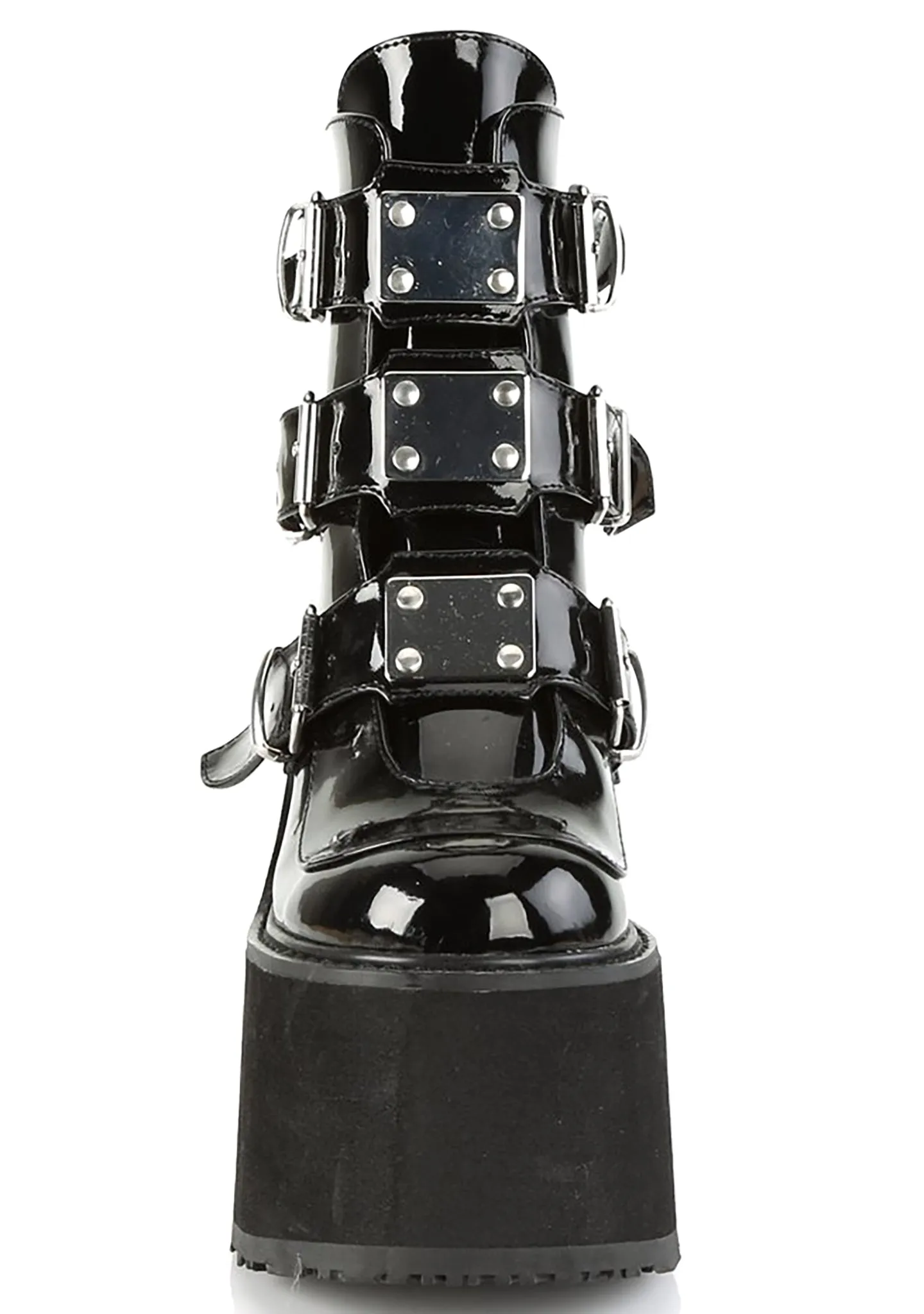 SWING 105 Dark Resistance Patent Black Platform Boots