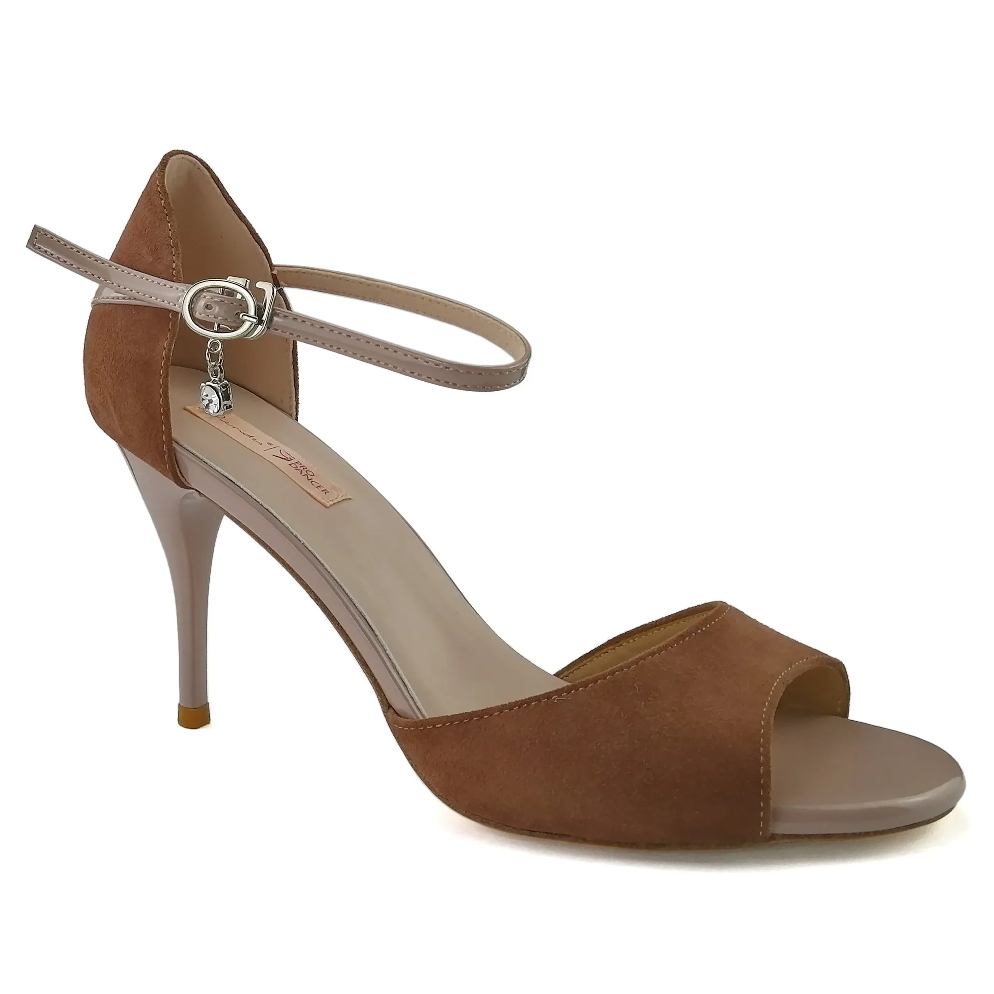 Tan Heels Wedding High Heel Tango Shoes, Open-toe Sandals, Hard Leather Sole