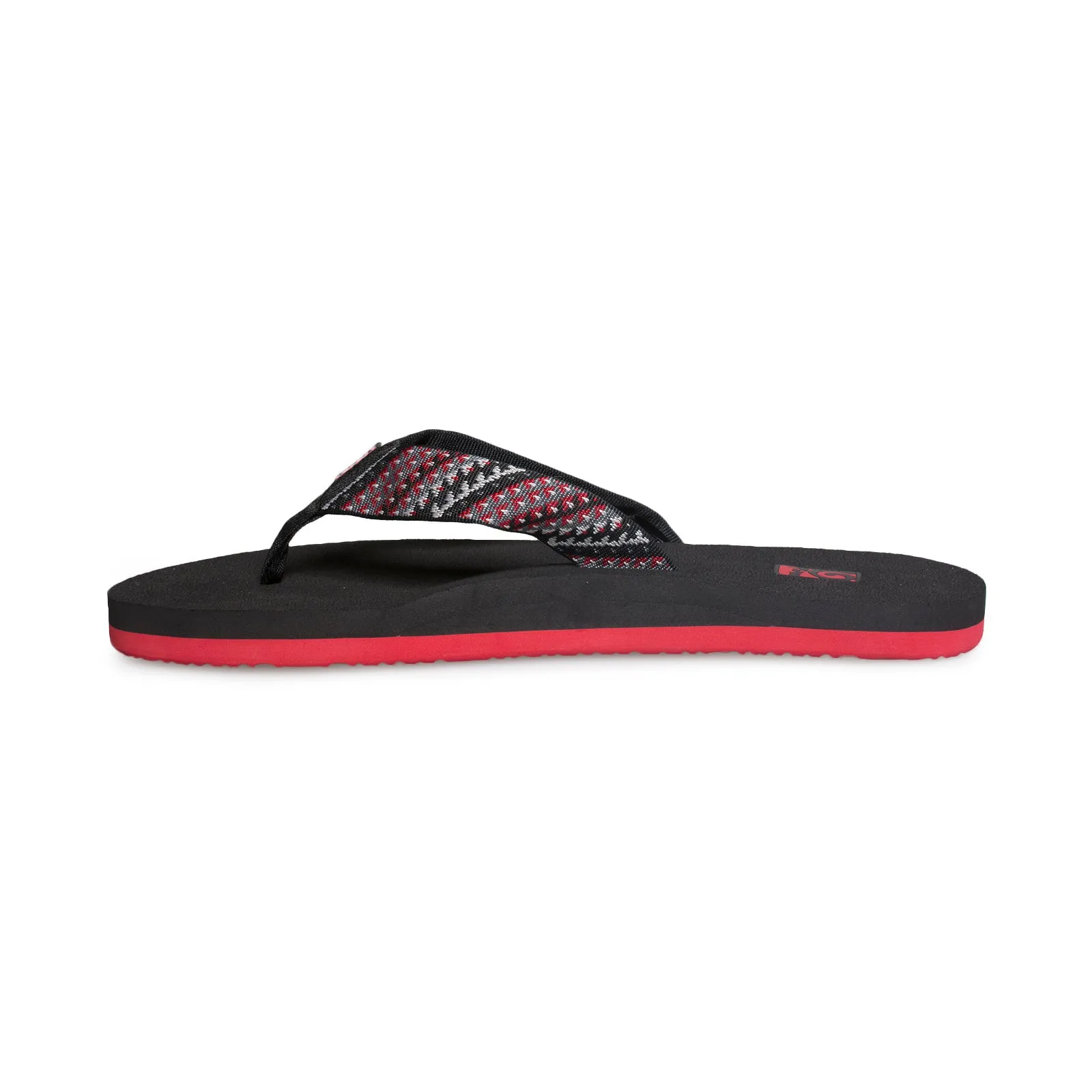 Teva Mush II Tartan Black Red Gray Flip Flops - Men's