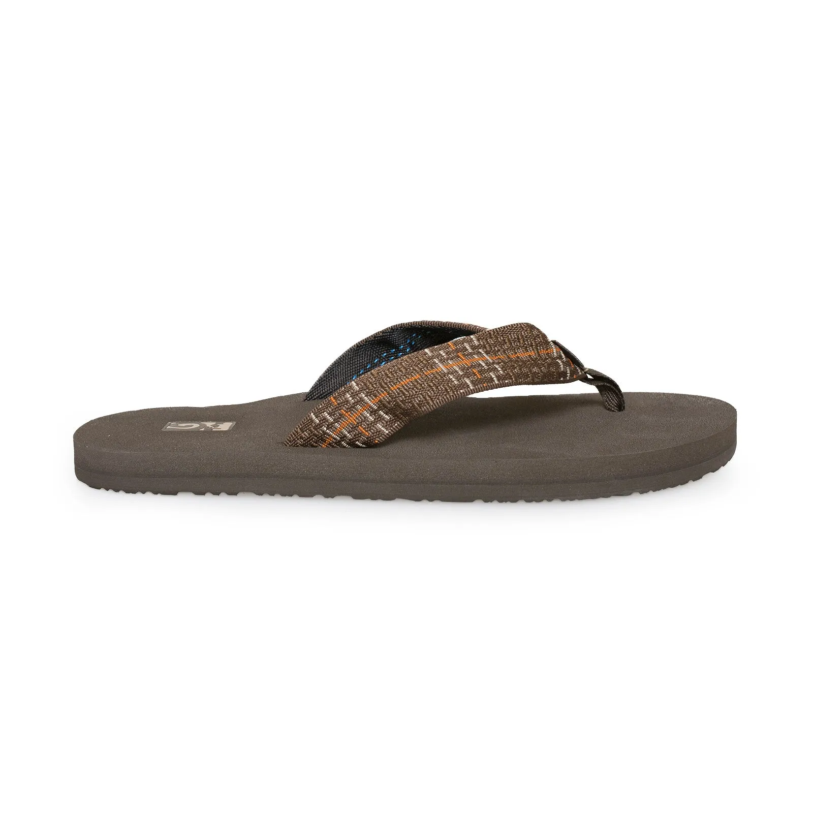 Teva Mush II Tartan Brown Flip Flops - Men's