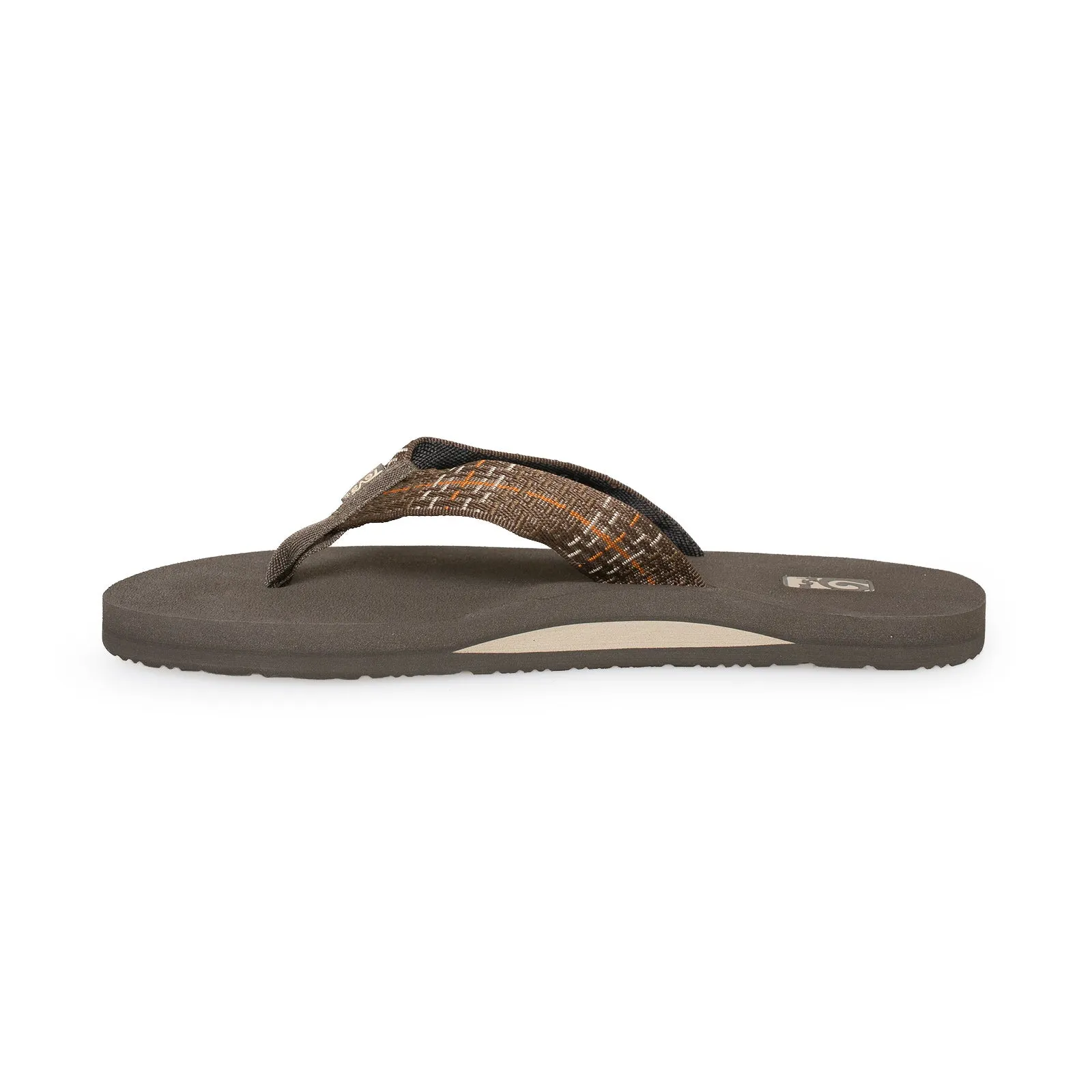 Teva Mush II Tartan Brown Flip Flops - Men's