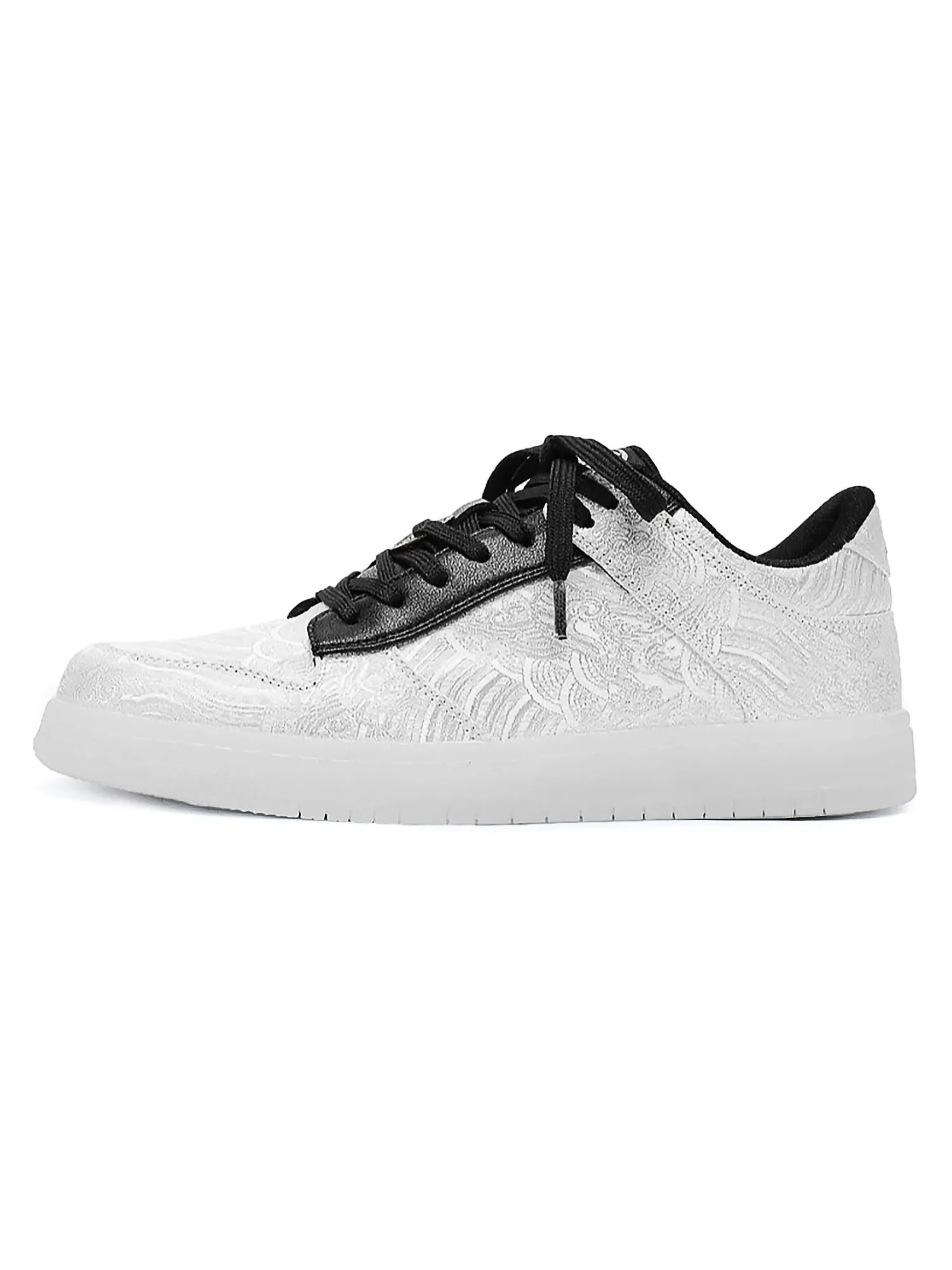 Thesupermade White Silk Embroidered Hip-Hop Sneakers