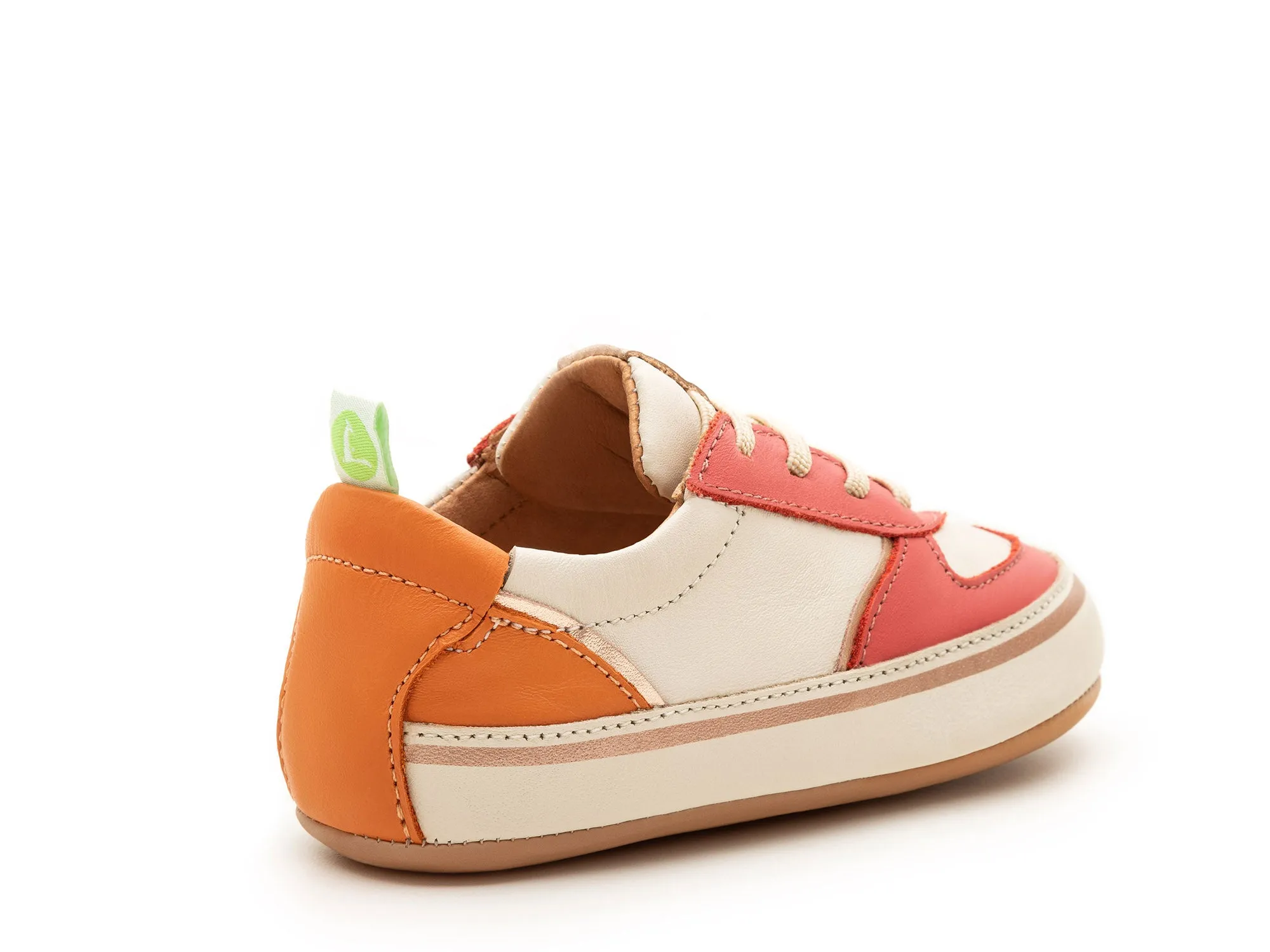 Tip Toey Joey Girl's Brinky Sneakers, Coral Matte/Tapioca