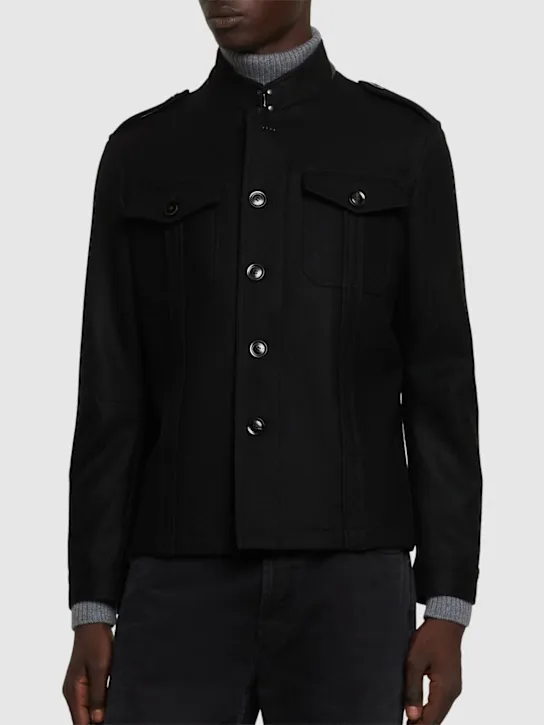 Tom Ford   Japanese felt stand collar casual jacket 