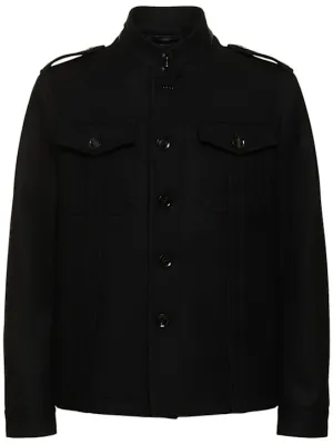 Tom Ford   Japanese felt stand collar casual jacket 