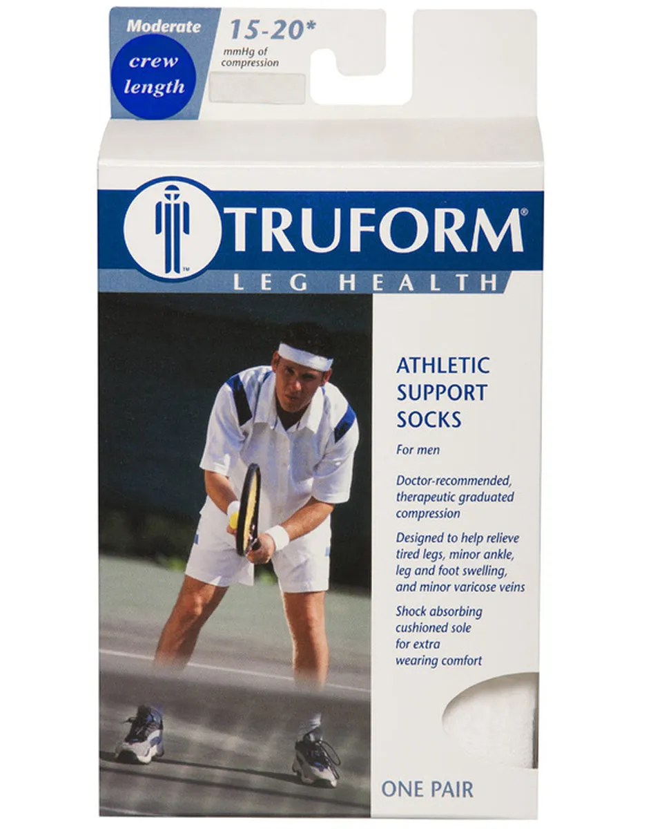 TRUFORM Men's Casual and Athletic Knee High Socks 15-20 mmHg