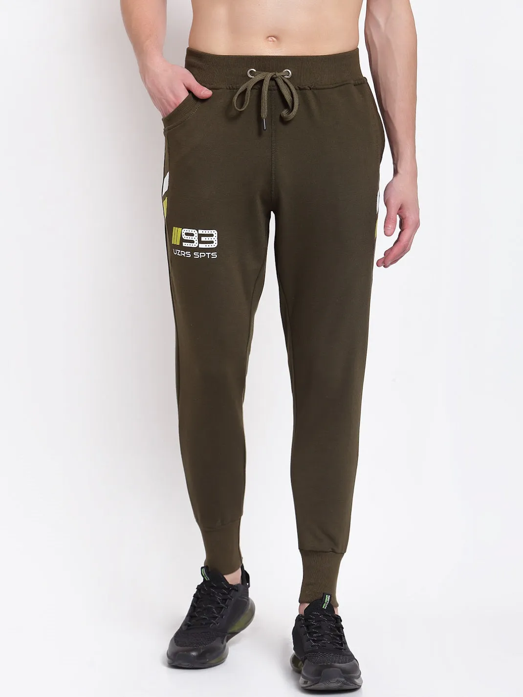 UZARUS Men's Cotton Joggers  2 Zippered Pockets