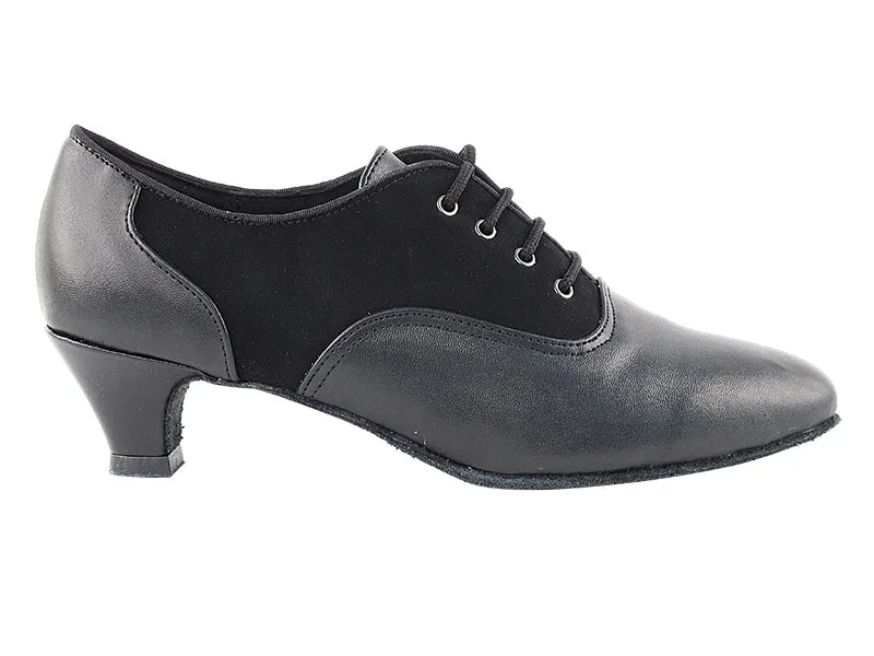 Very Fine Black Nubuck and Black Leather Ladies Practice Dance Shoe 1688 In Stock