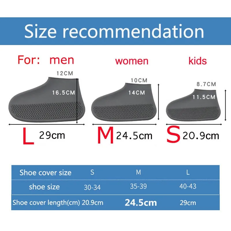 Waterproof Shoe Cover Silicone Material  Protectors Rain Boots for Indoor Outdoor Rainy Days