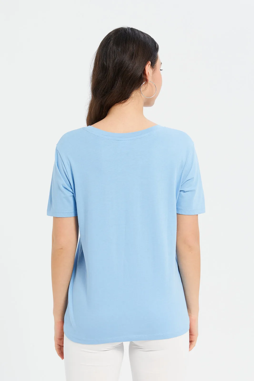 Women Blue Thumper Printed T-Shirt