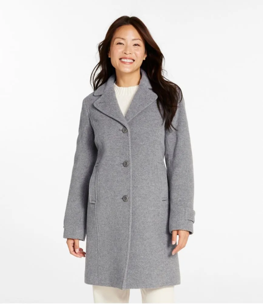 Women's Classic Lambswool Polo Coat, Three-Quarter